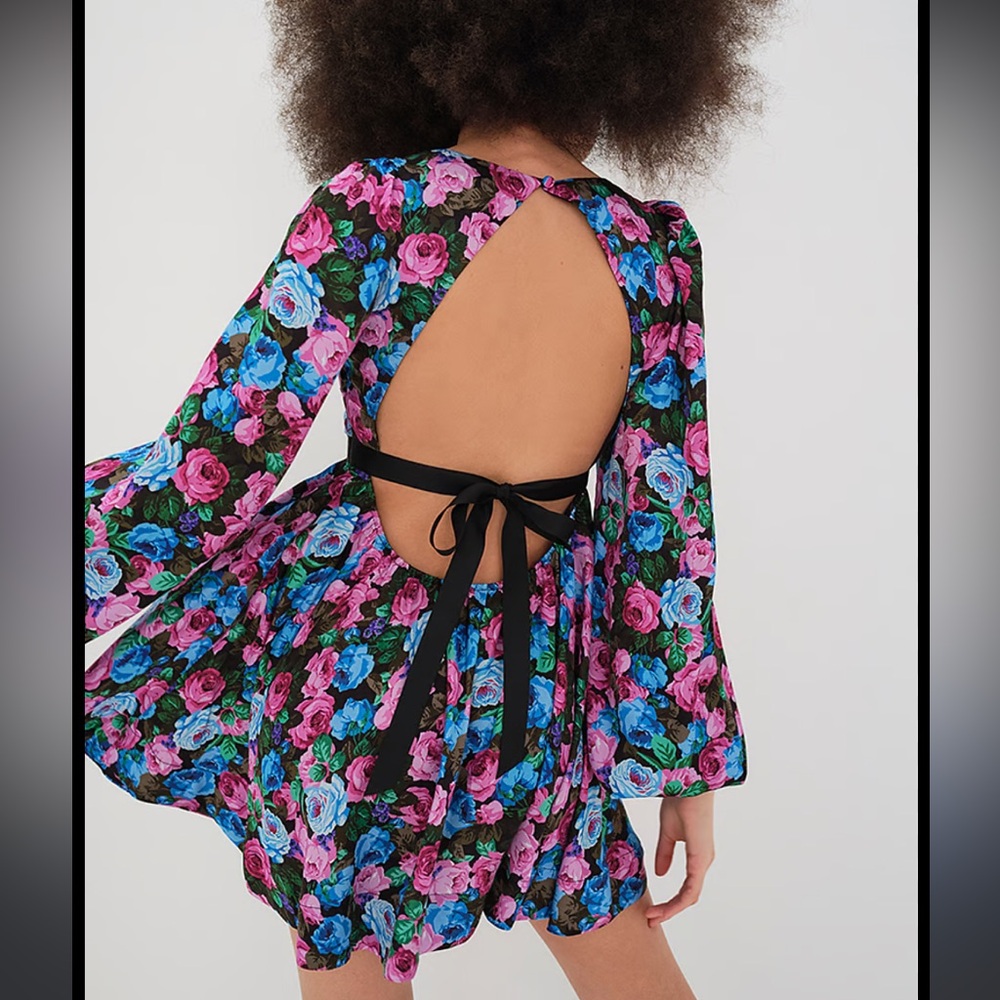 For Love & Lemons Marley mini backless floral dress NWT - Picture 4 of 15
